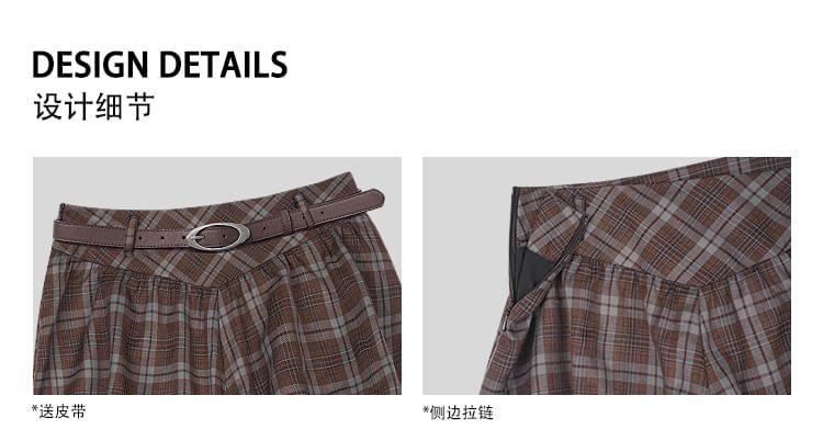 Mid Rise Plaid Balloon Shorts Product Image