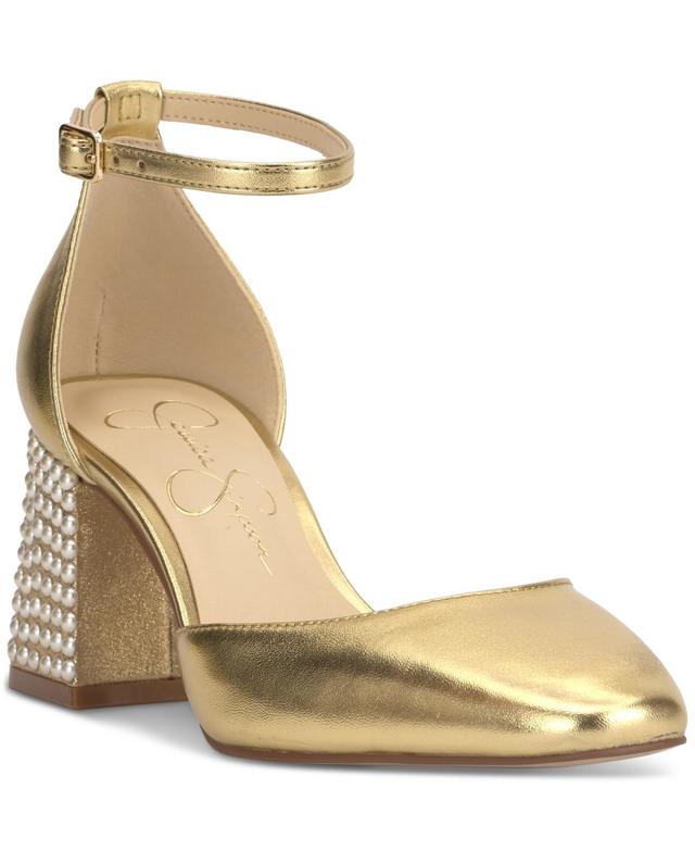 Jessica Simpson Womens Fulian Ankle-Strap Block-Heel Pumps Product Image