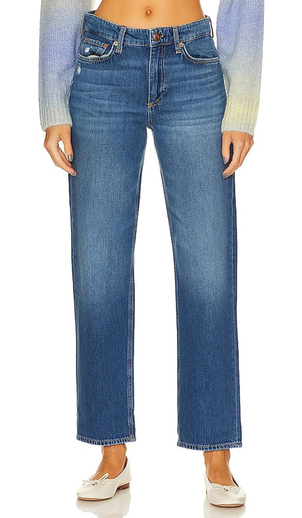 Dre Low-rise Baggy Boyfriend Jeans In Blue Product Image