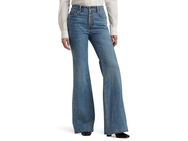 LAUREN Ralph Lauren High-Rise Flare Jeans (Dusk Indigo Wash) Women's Jeans Product Image