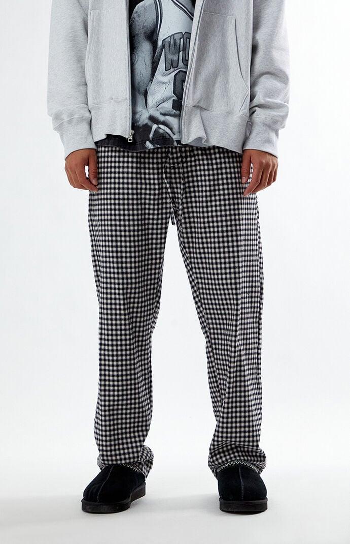 Men's Black Plaid Pajama Pants in Black/Plaid - Product Image