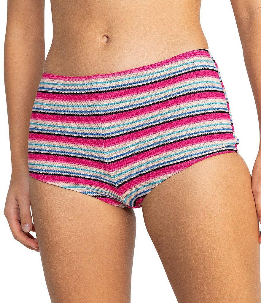 Roxy Brazilian Sand Stripe High Waist Shorty Swim Bottom Product Image