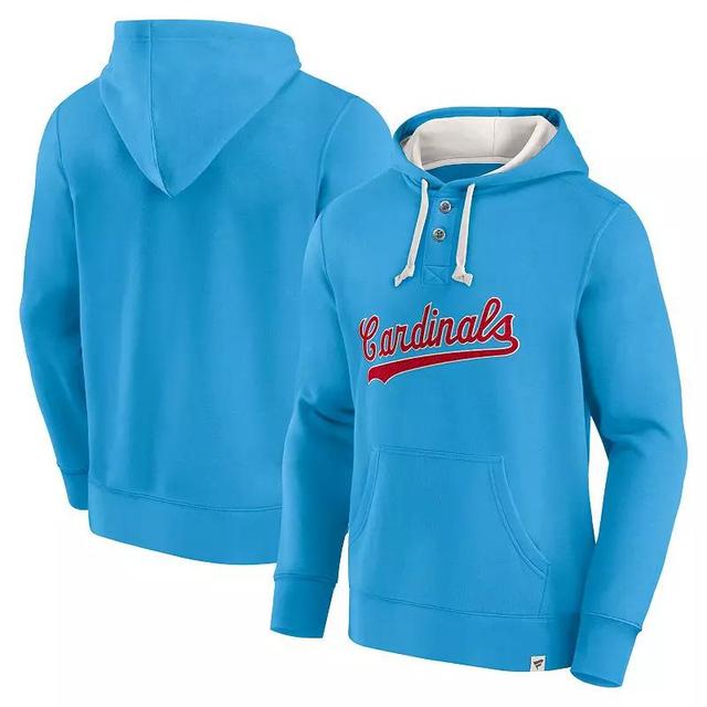 Mens Fanatics Branded Blue St. Louis Cardinals Plan for Adversity Henley Fleece Pullover Hoodie Product Image