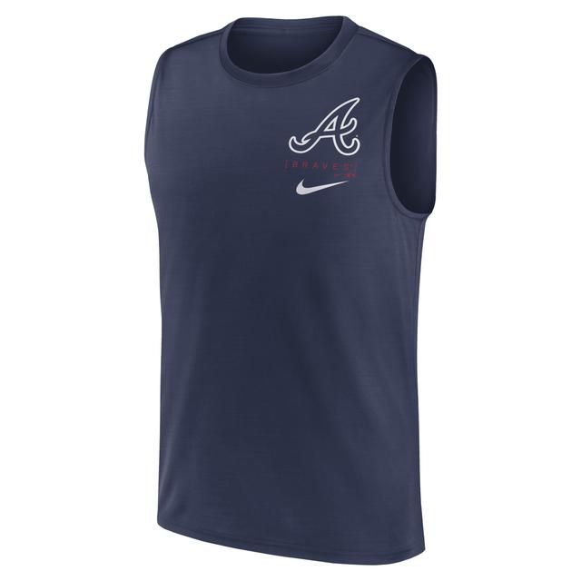 Atlanta Braves Large Logo Nike Men's Dri-FIT MLB Muscle Tank Top Product Image