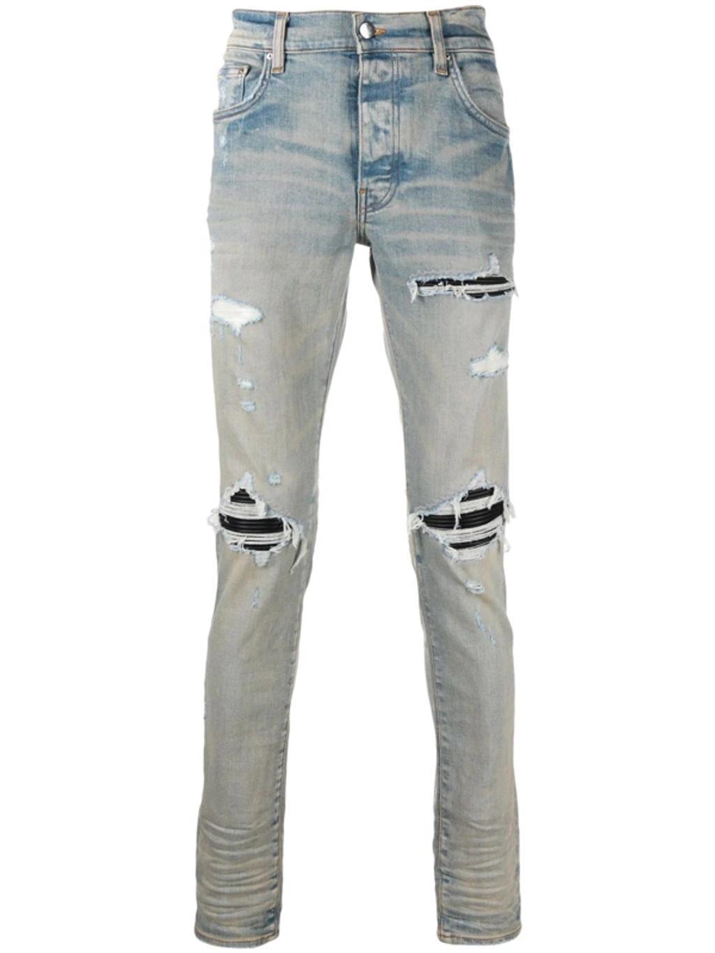 Distressed-finish Ripped Skinny Jeans In Clay Indigo Product Image