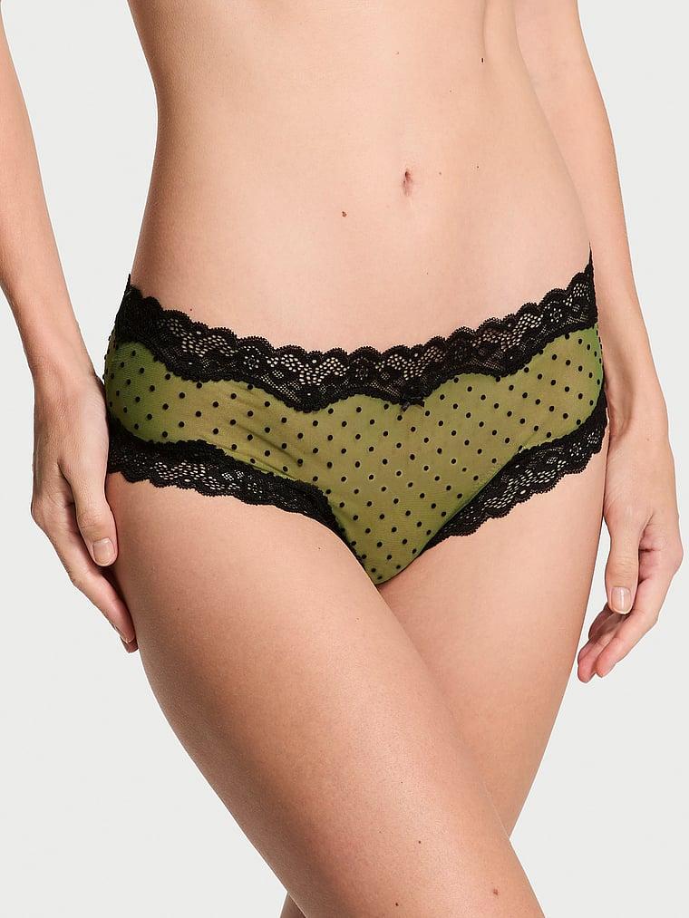 Tease Mesh Lace-Trim Cheeky Panty Product Image