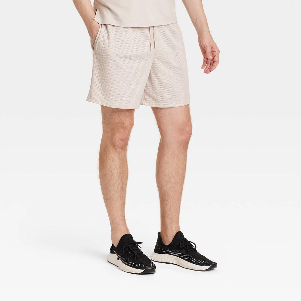 Mens 6 Mesh Shorts - All In Motion Light Taupe XL Product Image