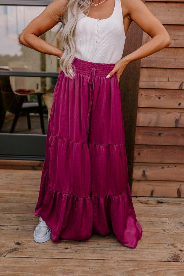 Caught Crushing High Waist Pants In Fuchsia Product Image