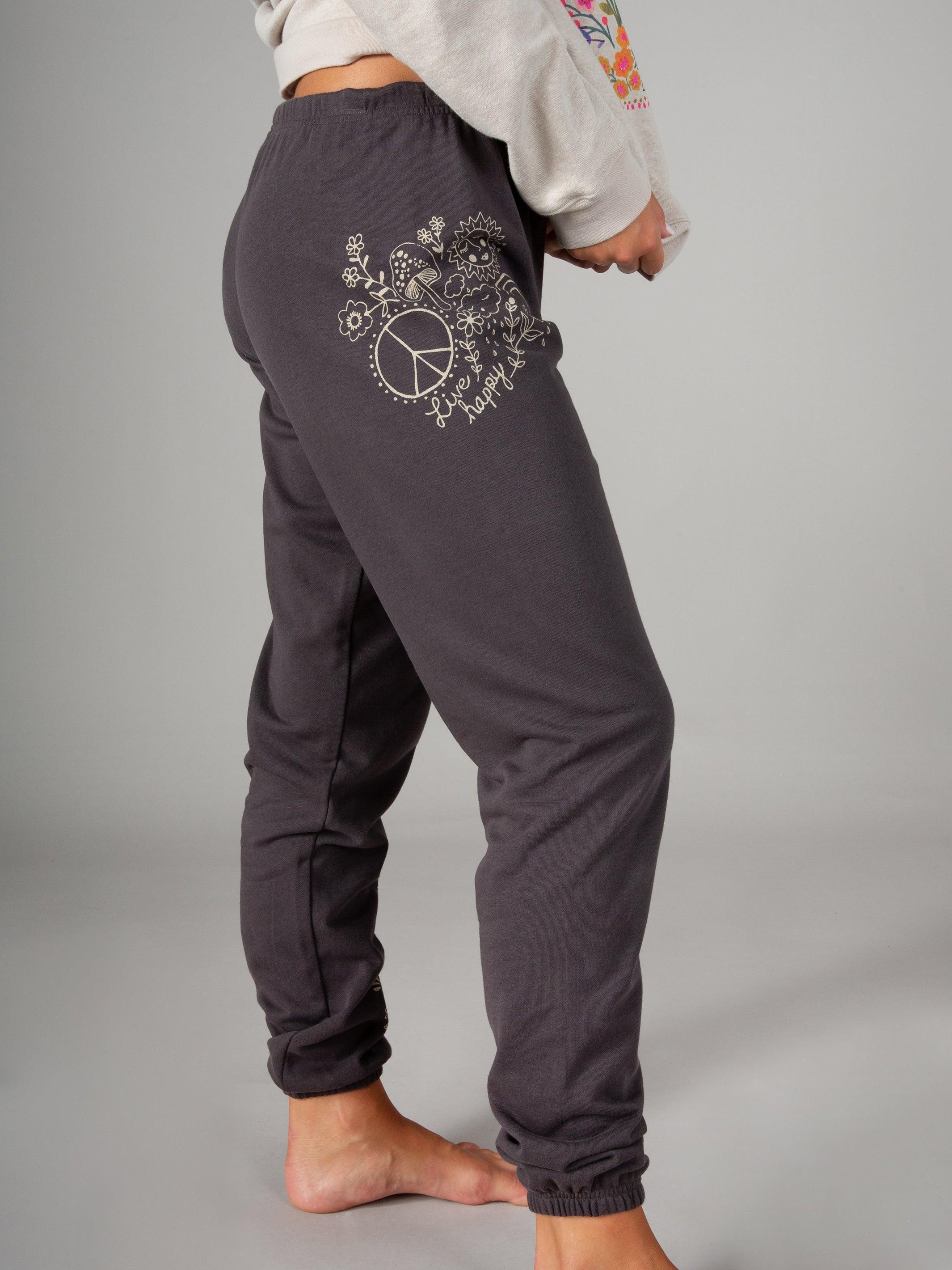 Quinn Graphic Knit Jogger - Charcoal Doodle Product Image