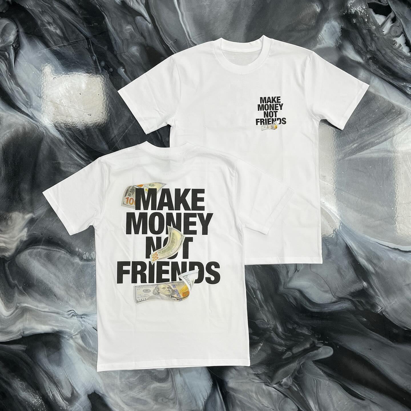 Sopula Make Money Not Friends Pattern Cotton T-Shirt Product Image