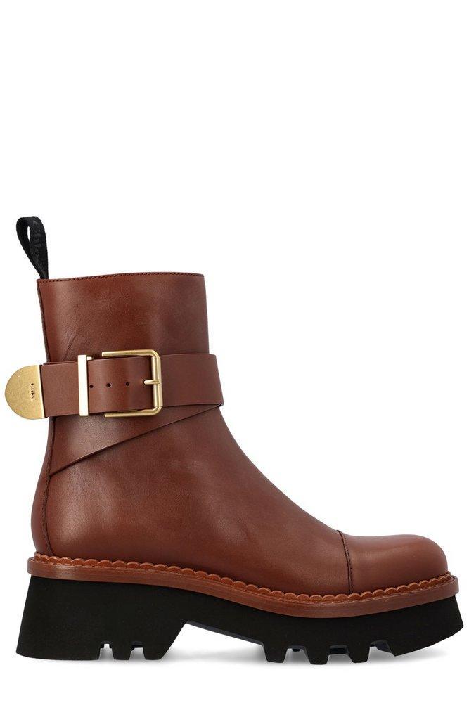 Brown Owena Leather Ankle Boots Product Image