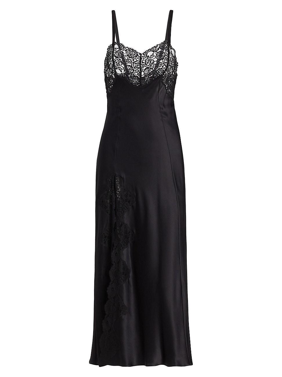 Womens Silk Satin & Lace Slipdress Product Image