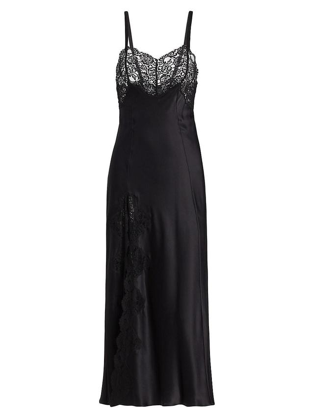 Womens Silk Satin & Lace Slipdress Product Image