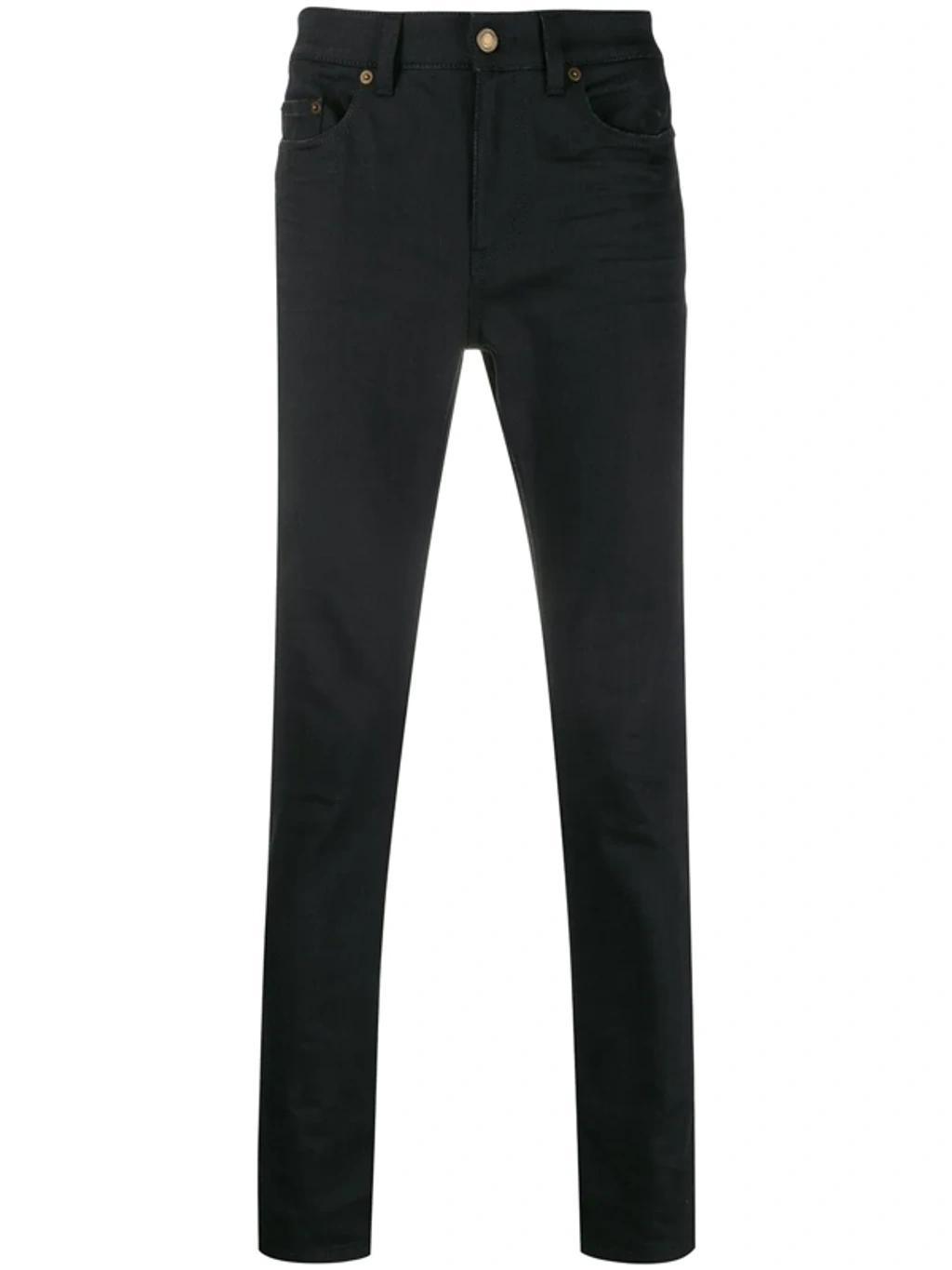 Black Coated Skinny Jeans In Used Black Product Image