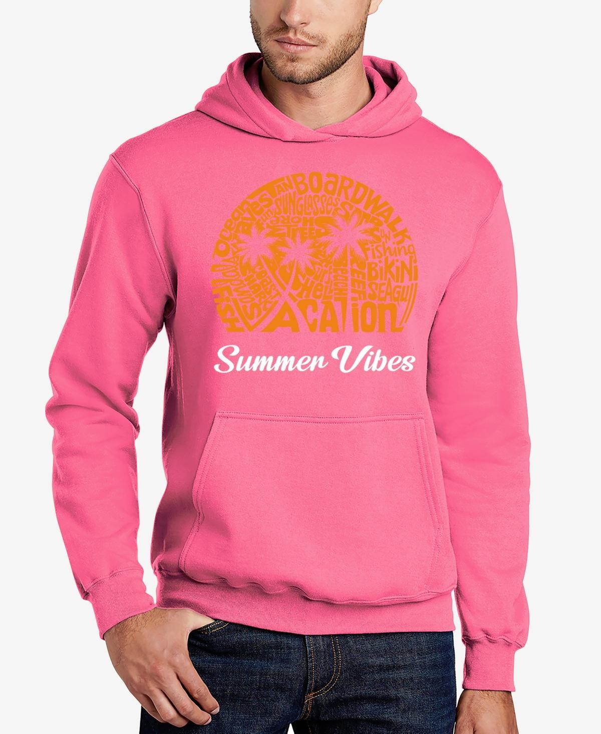 La Pop Art Mens Summer Vibes Word Art Hooded Sweatshirt Product Image