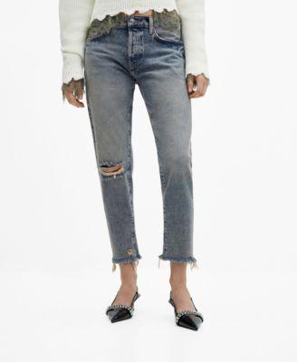 Mango Womens Low-Rise Girlfriend Jeans Product Image