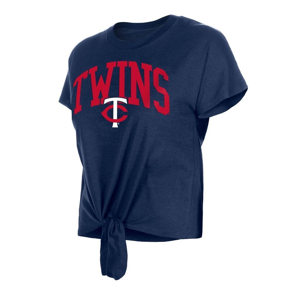 MLB Minnesota Twins Women's Front Knot T-Shirt - M Product Image