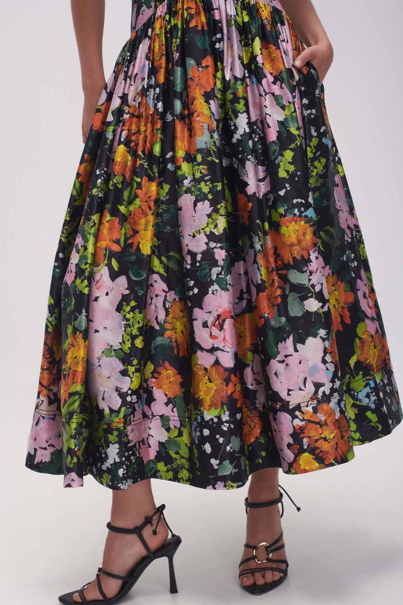 Gabrielle Plunge Midi Dress Product Image