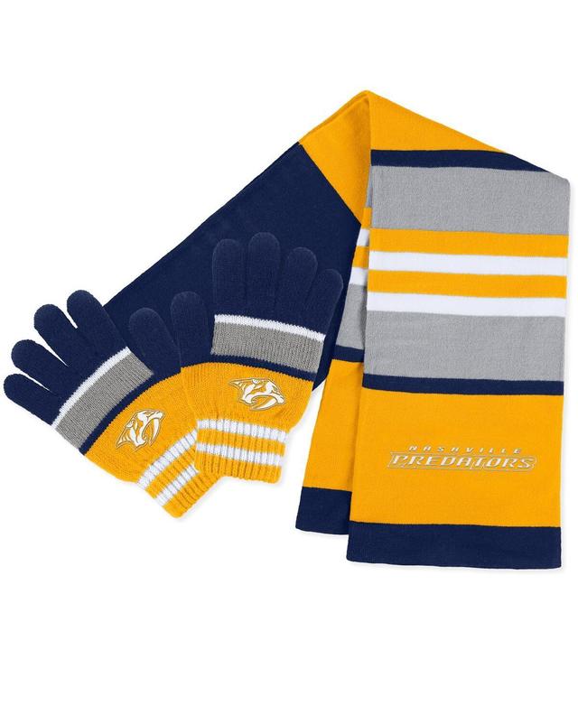 Womens WEAR by Erin Andrews Nashville Predators Stripe Glove & Scarf Set Product Image