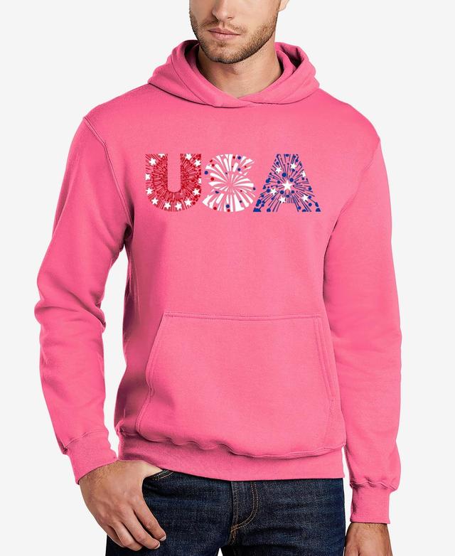 La Pop Art Usa Fireworks - Mens Word Art Hooded Sweatshirt Product Image