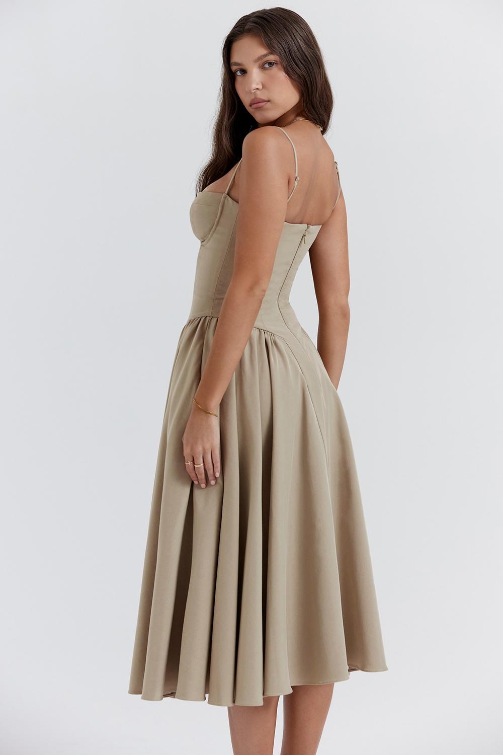 Samaria Taupe Corset Sundress Product Image