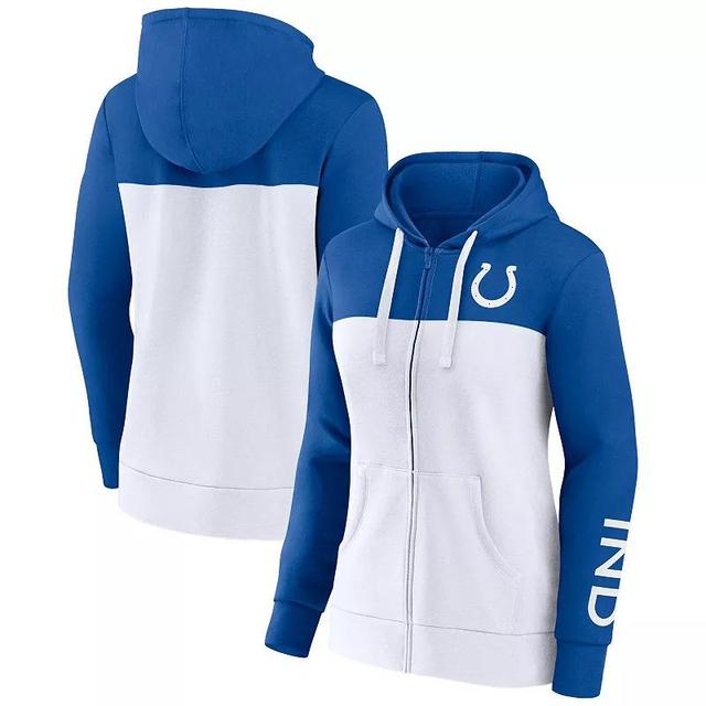 Womens Fanatics Branded Royal/White Indianapolis Colts Take The Field Color Block Full-Zip Hoodie Product Image