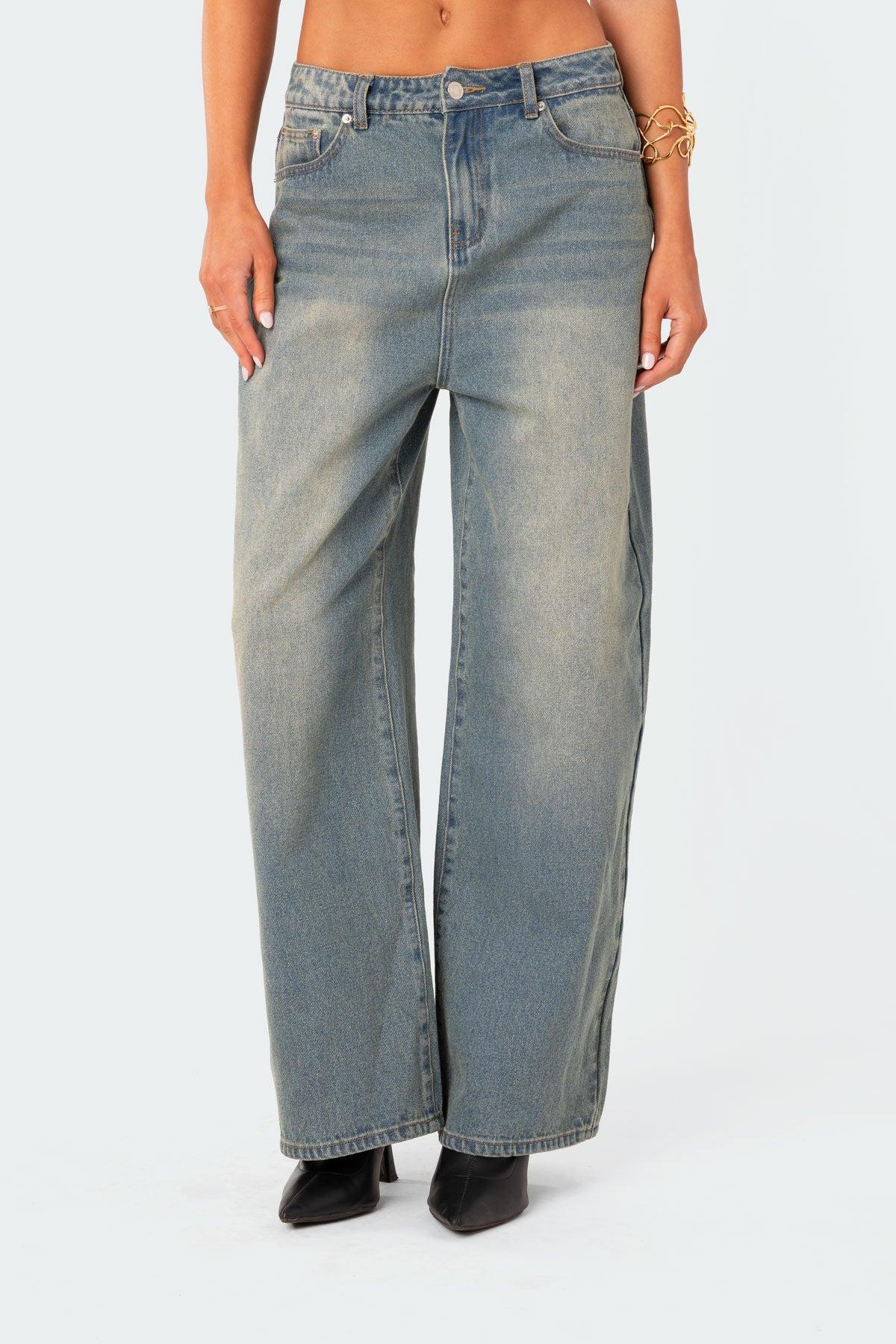 Braya Washed Low Rise Baggy Jeans Product Image