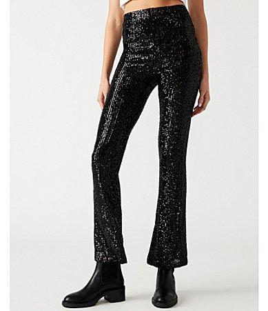 Steve Madden Citrine Sequin Flared Pants Product Image