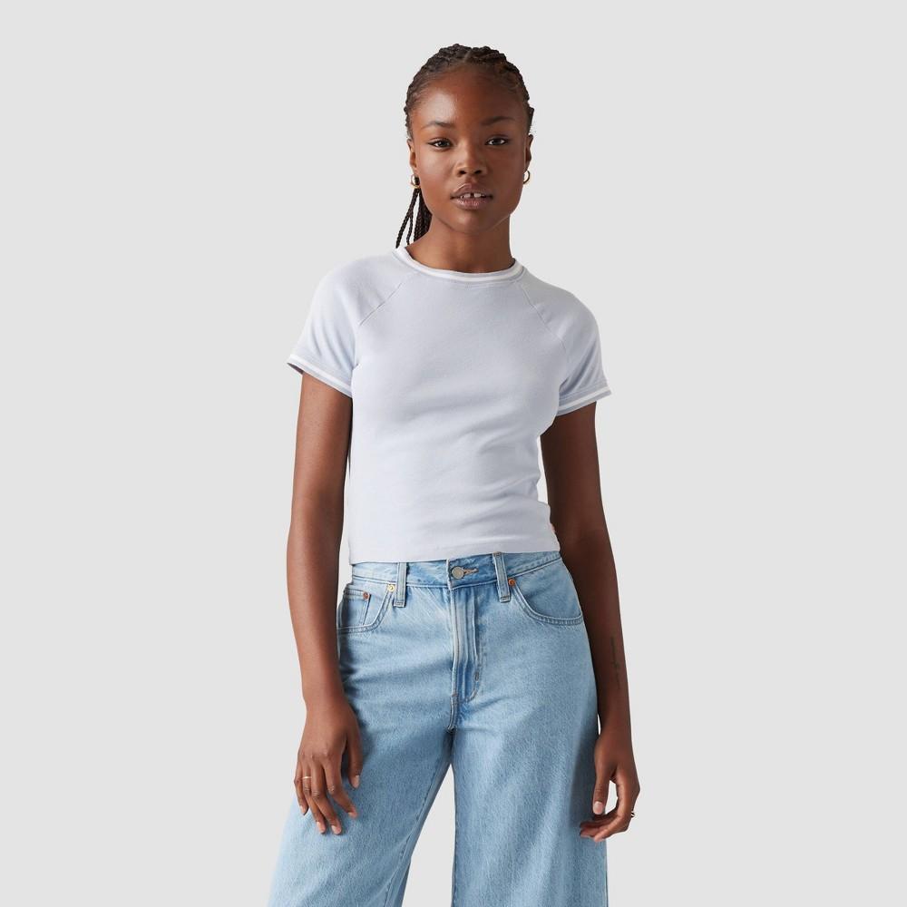 Levis Womens Short Sleeve Cropped Oracle Ringer T-Shirt - Light XS Product Image