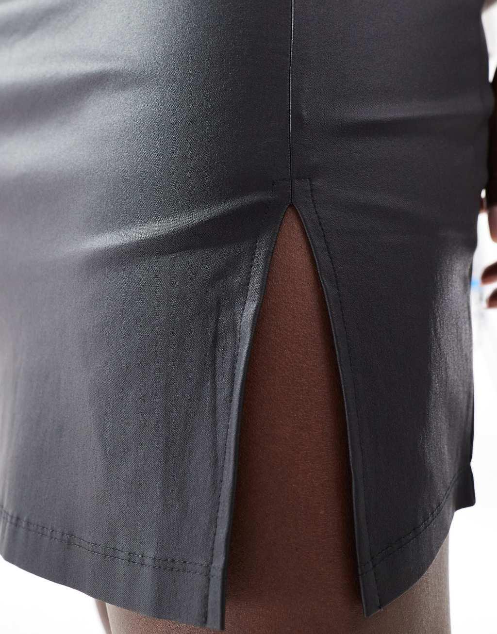 Yours pu mini skirt in black Product Image