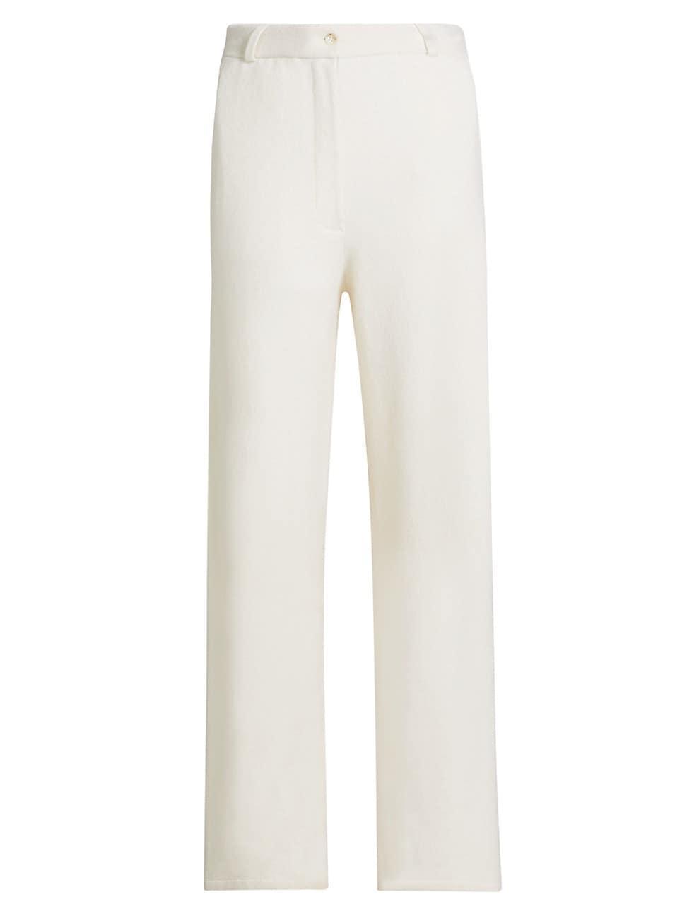 Womens Cashmere Tailored Wide-Leg Pants Product Image