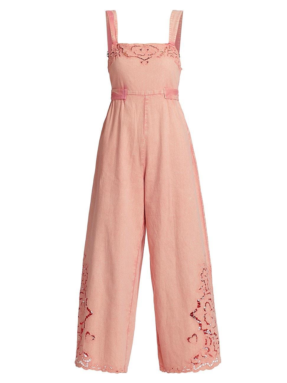 Womens Leighton Cotton Eyelet Jumpsuit Product Image