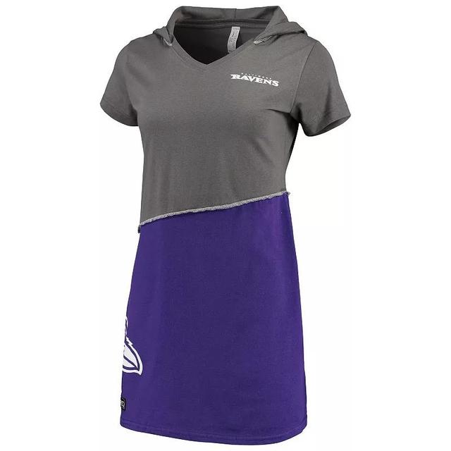 Womens Charcoal and Purple Baltimore Ravens Hooded Mini Dress - Charcoal Product Image