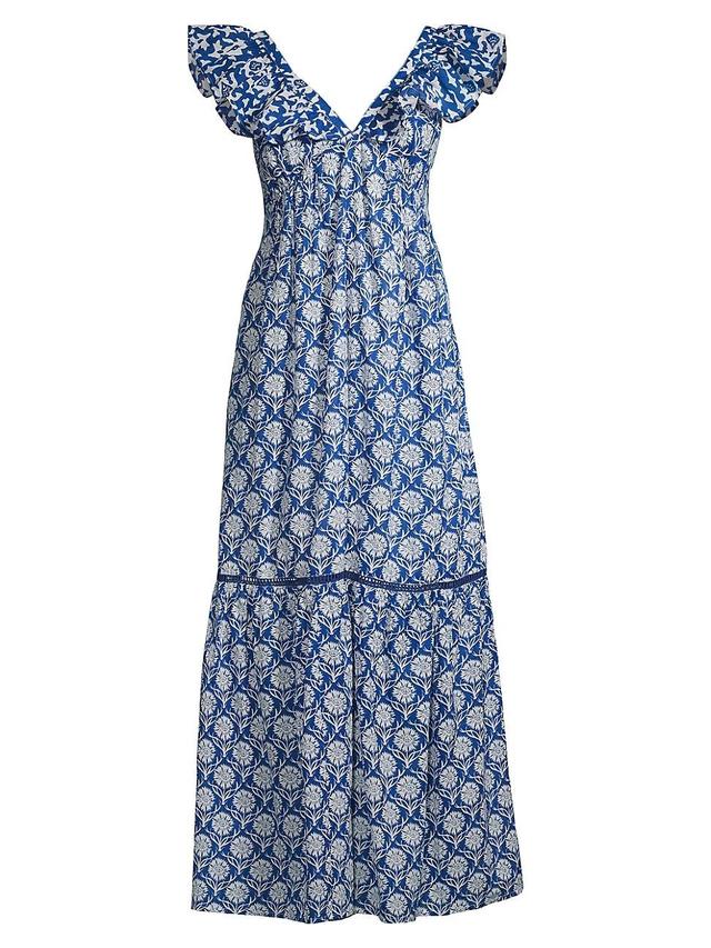 Womens Jasmin Paisley Cotton Maxi Dress Product Image