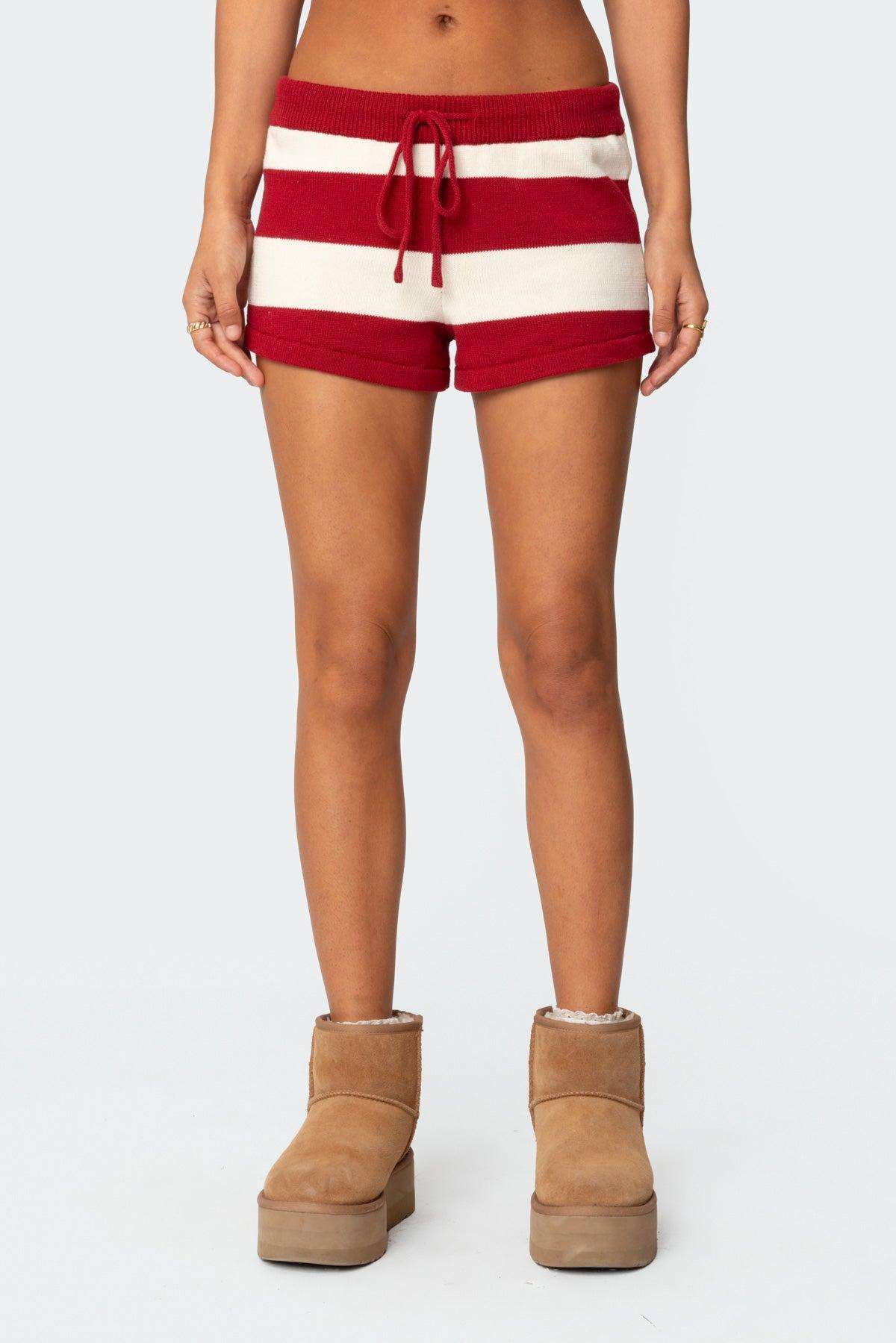 Riley Striped Knit Shorts Product Image