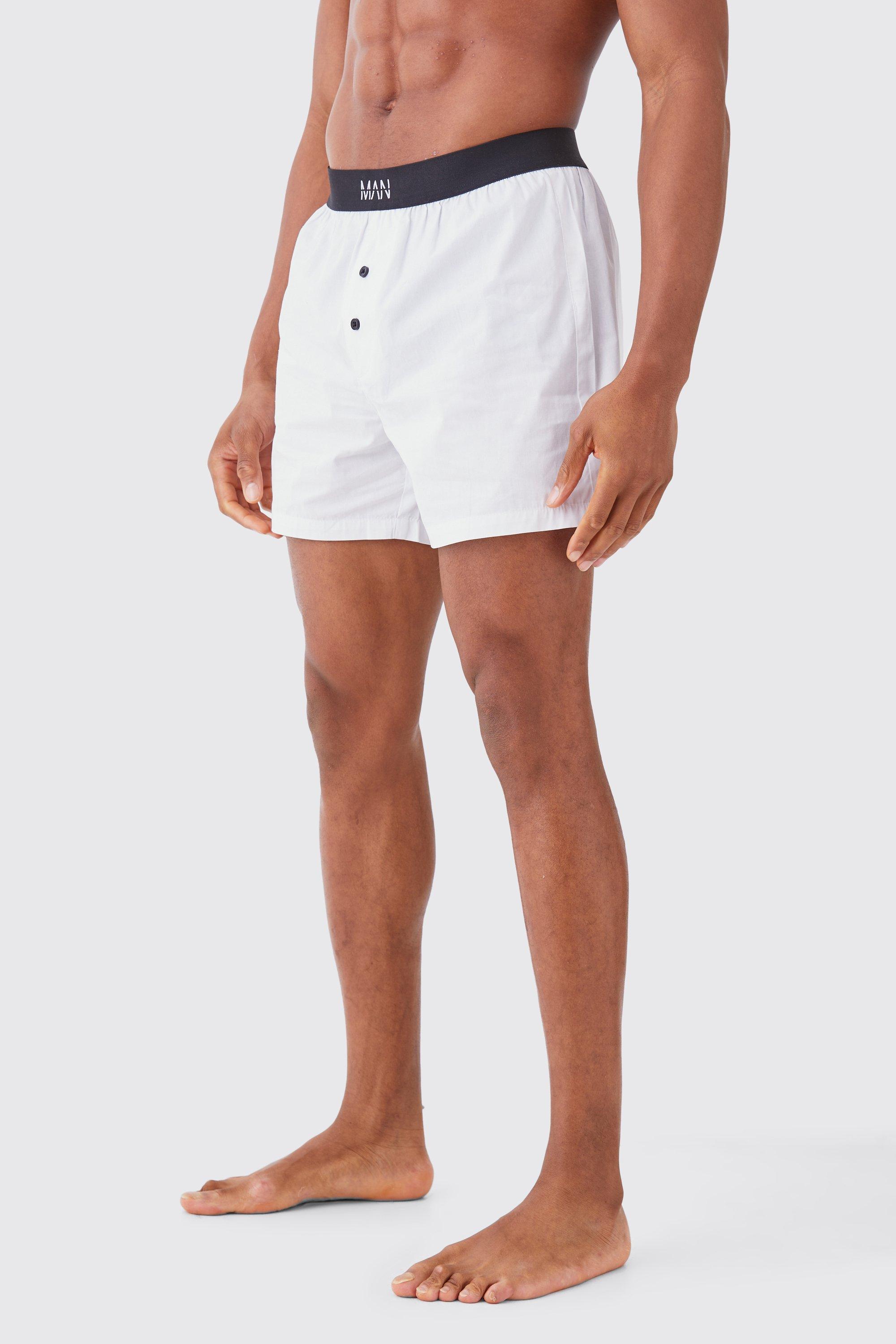 Mens White Original Man Woven Boxer Shorts, White Product Image