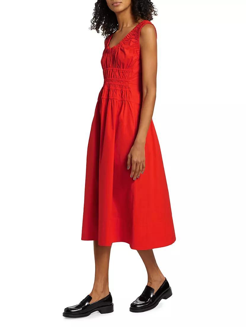 Penny Cotton Poplin Midi-Dress Product Image