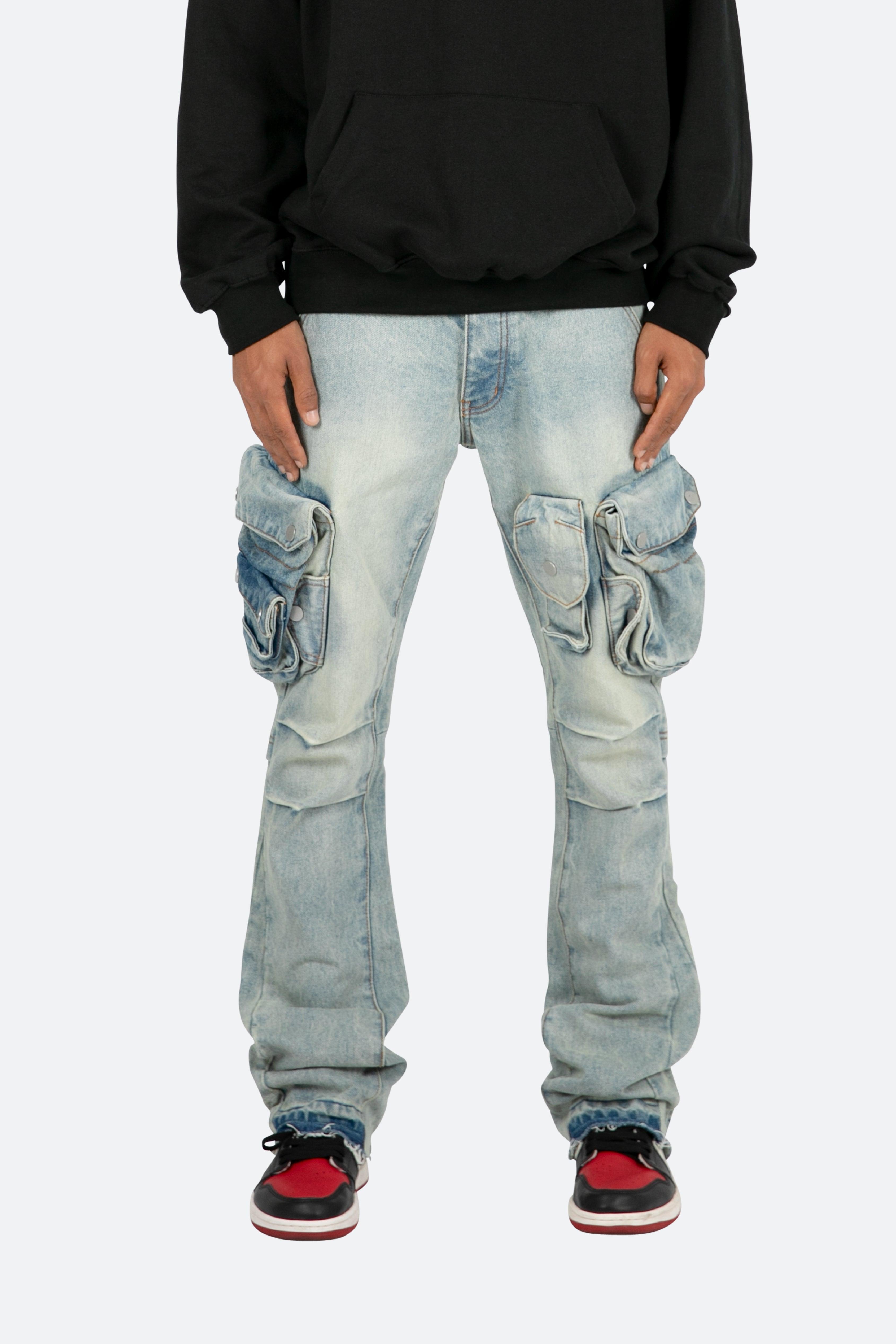 B480 Cargo Flare Denim - Vintage Blue Product Image