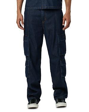 Mens Denim Wide-Leg Cargo Pants Product Image