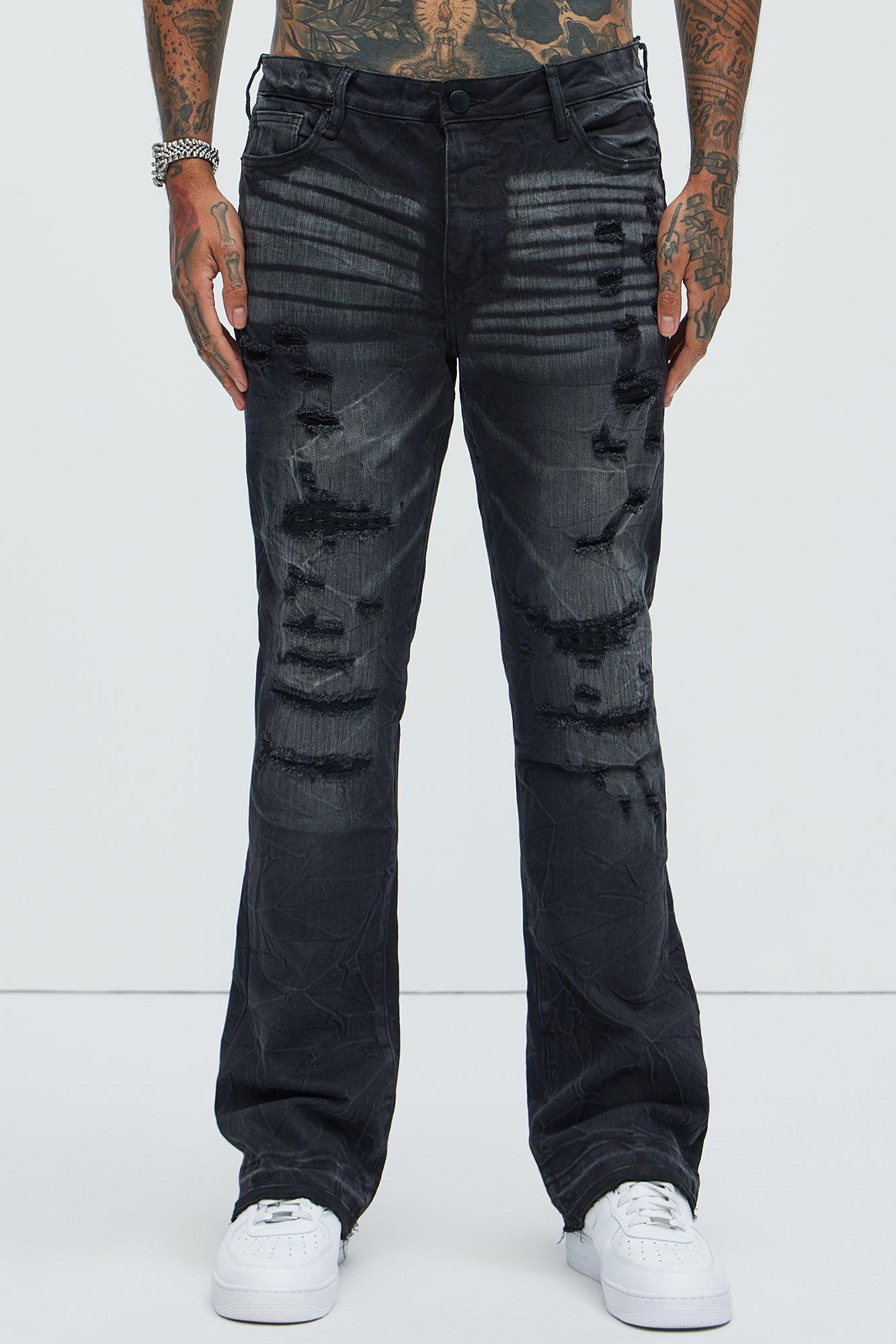 Undercover Slim Stacked Flare Jeans - Black Wash Product Image