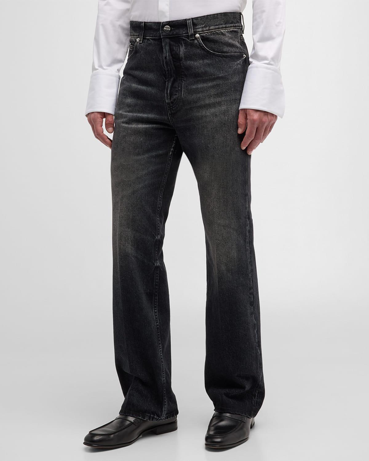 Mens Stone Wash Denim Jeans Product Image