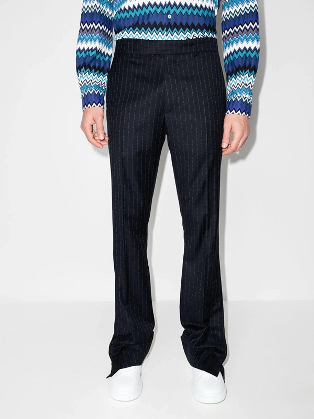 Repeat Tailored Wool Trousers In Blau Product Image