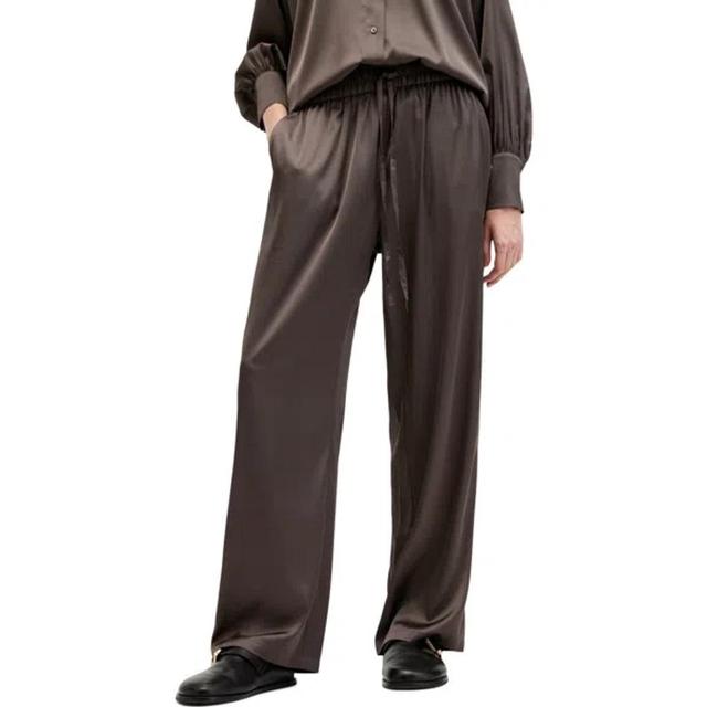 Tyler Wide Leg Satin Pants In Tarmac Green Product Image