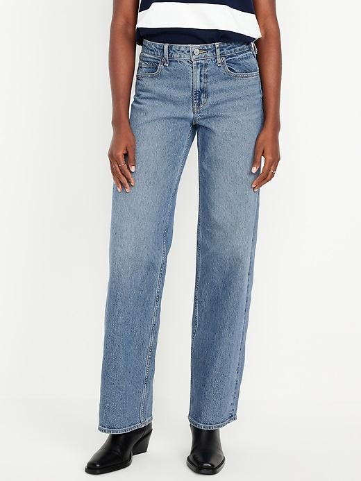 Mid-Rise Wide-Leg Jeans Product Image