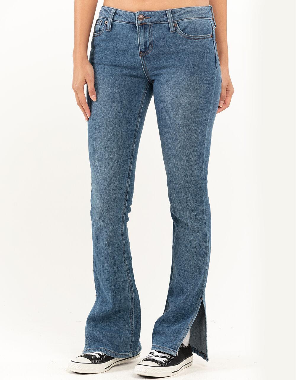 RSQ Womens Side Slit Flare Comfort Jeans Product Image