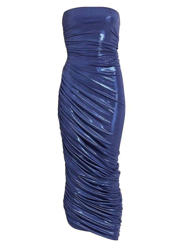 Womens Diana Metallic Strapless Ruched Gown Product Image