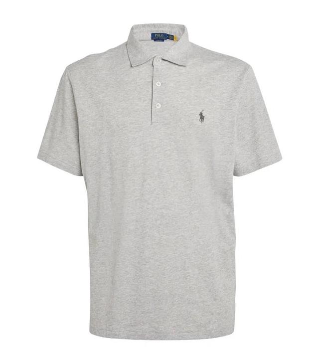 Cotton-linen Polo Shirt In Grey Product Image