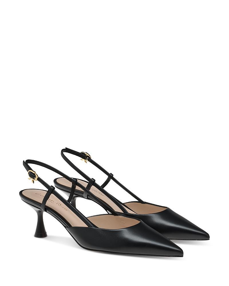 Gianvito Rossi Vitello Kitten Heel Slingback Pointed Toe Pump Product Image