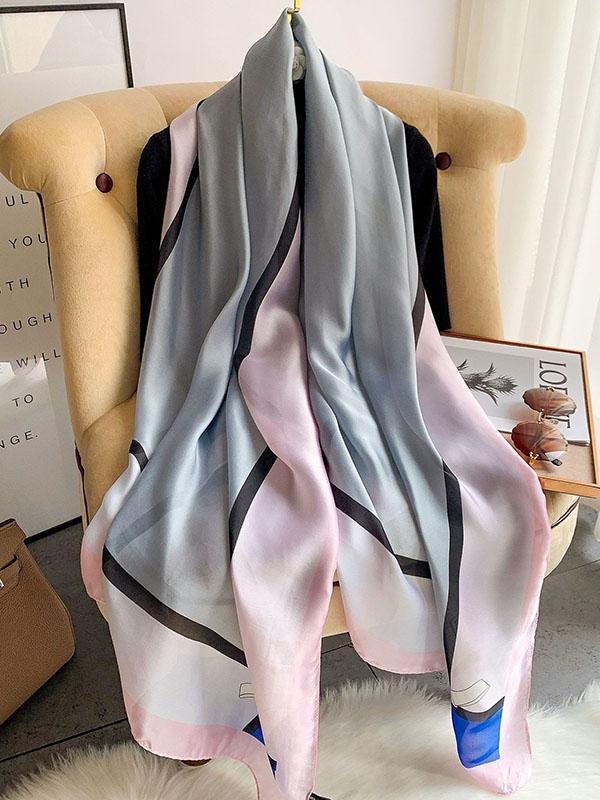 Urban Bow-Embellished Printed Contrast Color Shawl Product Image