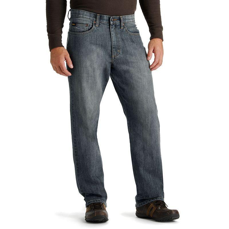 Big & Tall Lee Loose-Fit Comfort Waist Straight-Leg Jeans, Mens Worn Grey Product Image